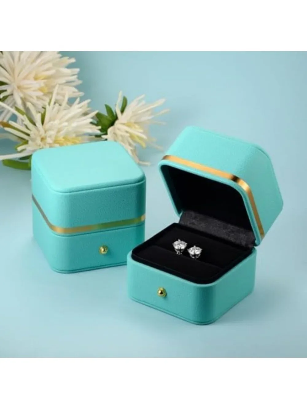 Stunning Round Cut Moissanite Stud Earrings, D Color VVS1, 18K White Gold Plated
